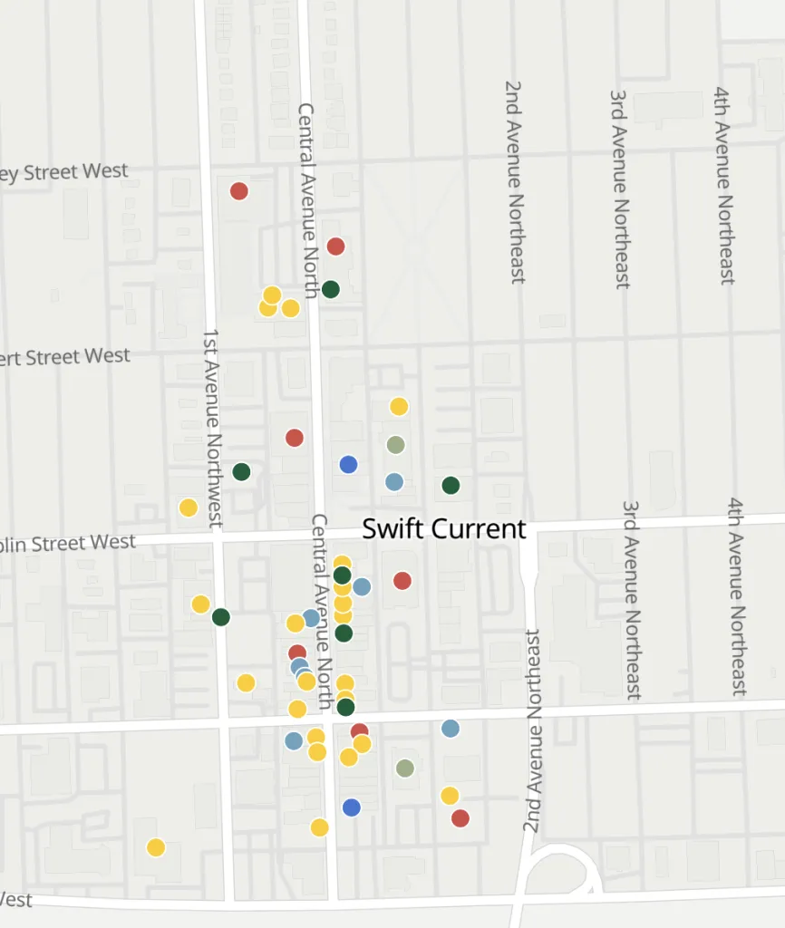 downtown swift current map